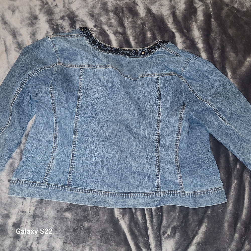 Ruby Rd Blue Jean Jacket Size 14 - image 4